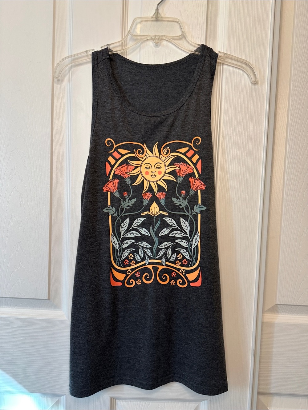 Colorful Summery with Sun and Flowers Graphic Tank Top